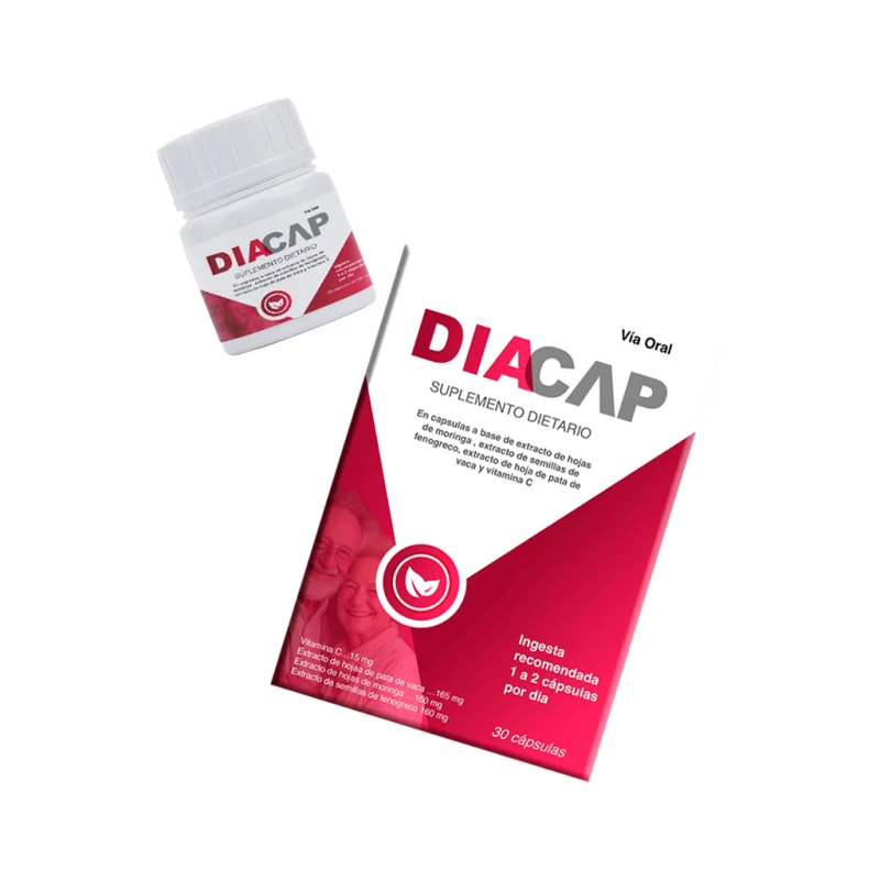 Diacap — caja con la composición y la ingesta recomendada del suplemento dietario